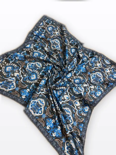 Paisley Kare Eşarp — Çivit